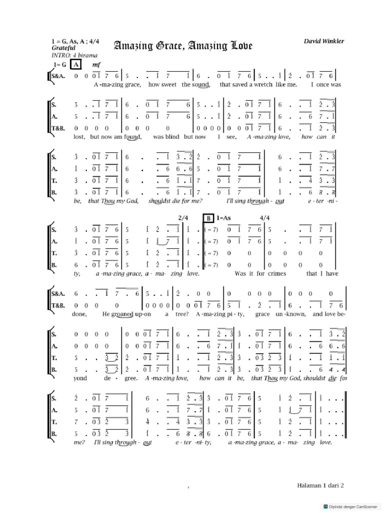 Amazing grace amazing love pdf