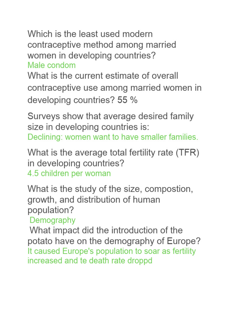Popdev Reviewer Download Free PDF Family Planning Total Fertility