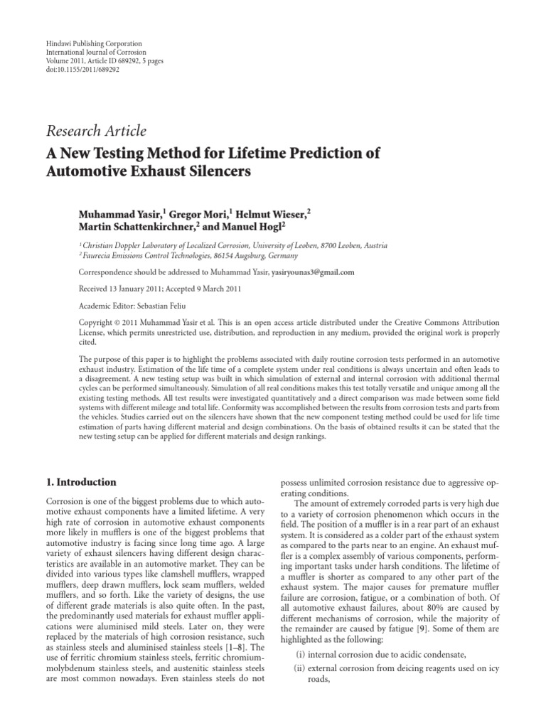 A New Testing Method For Lifetime Prediction of Au | PDF | Corrosion ...