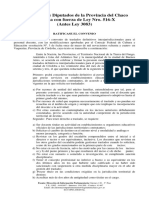 La Cámara de Diputados de La Provincia Del Chaco Sanciona Con Fuerza de Ley Nro. 516-X (Antes Ley 3083)