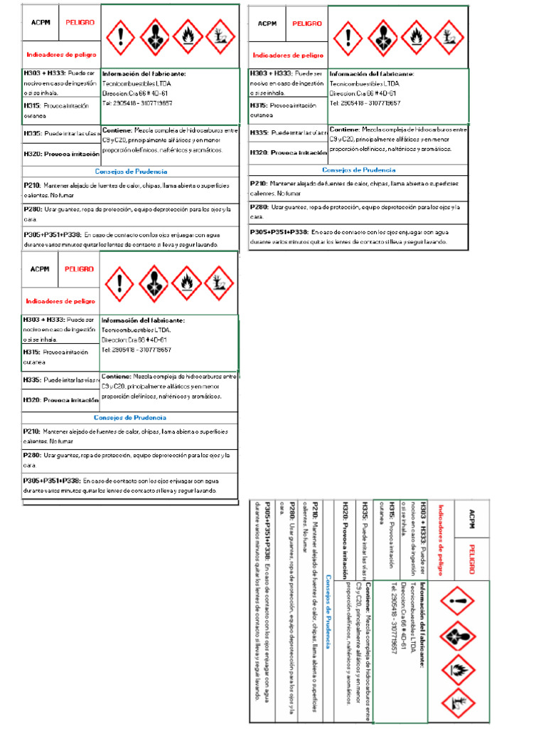 Acpm Etiquetas | PDF