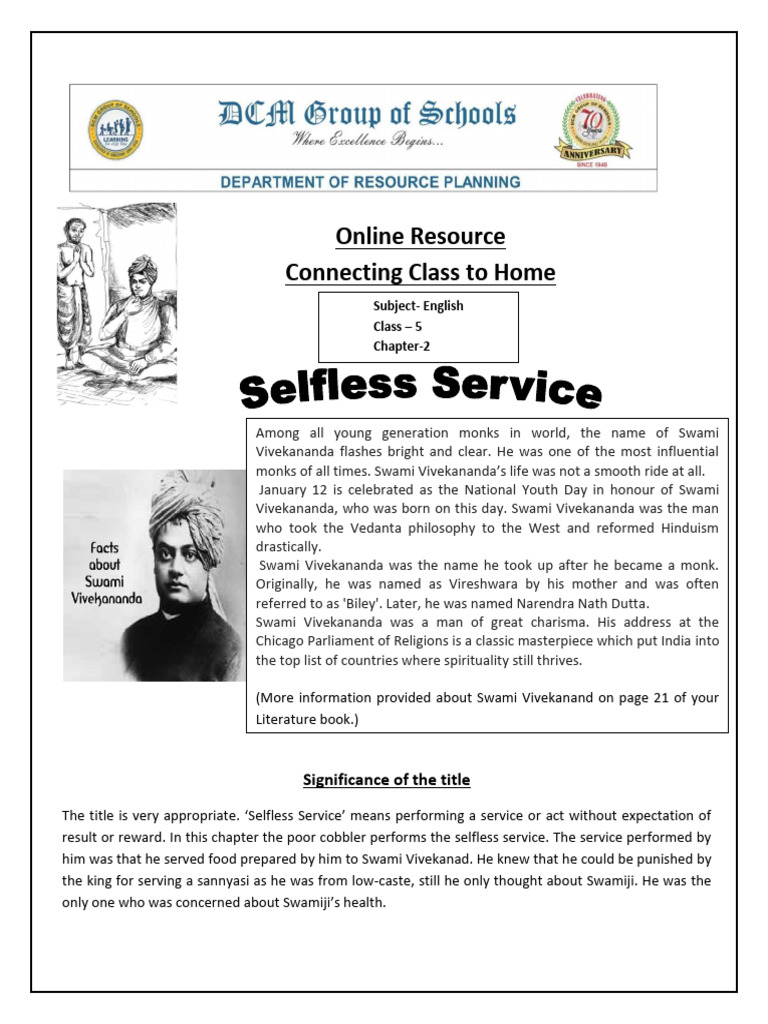 Swami Vivekananda and Selfless Service | PDF | Swami Vivekananda