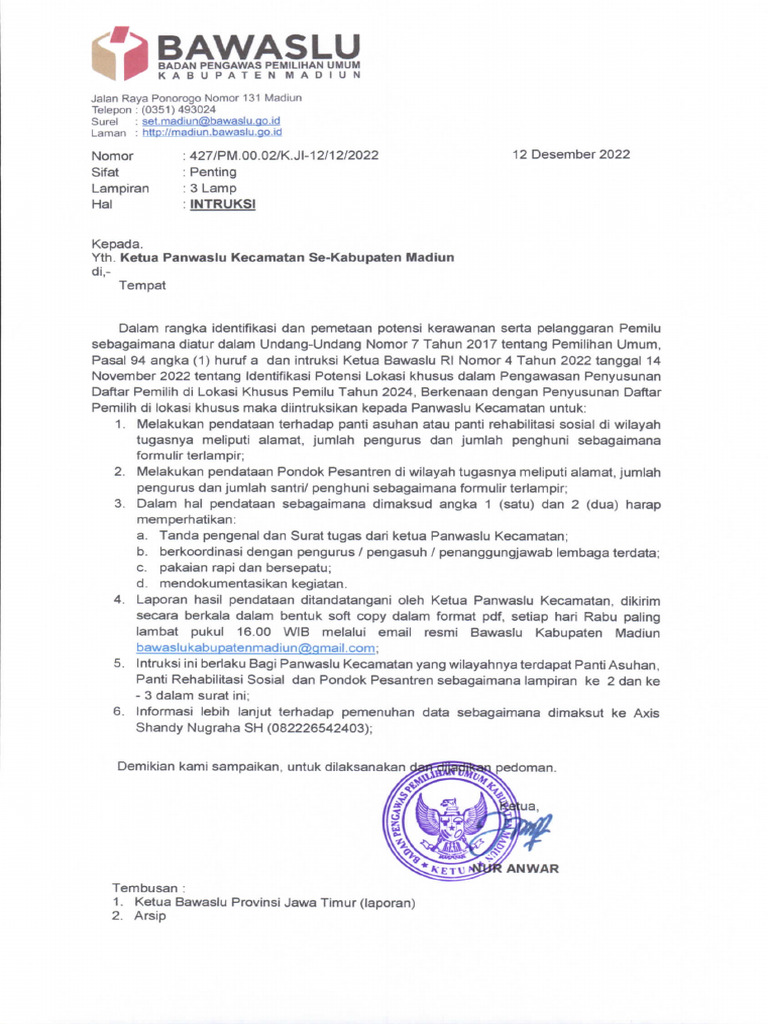 Surat Intruksi | PDF