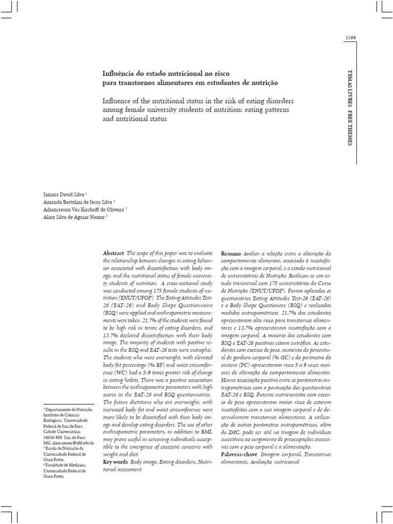 Silva, 2011 | Download Free PDF | Hyperalimentation | Eating Behaviors ...