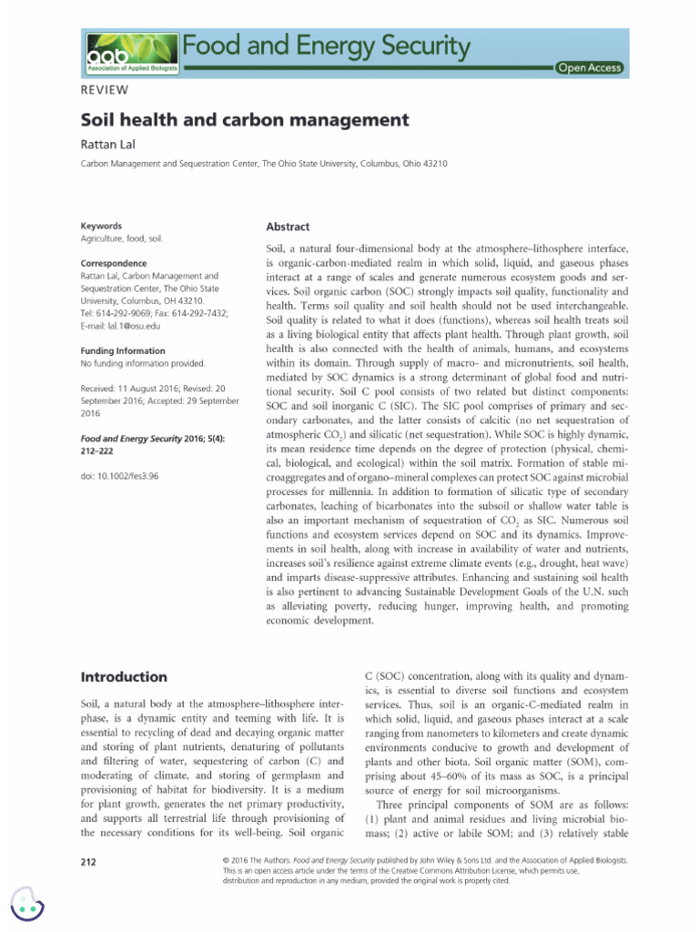 Soil health and carbon management | PDF | Monopoly (Economics) | Free ...