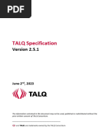 Approved TALQ Specification Version 2.5.1