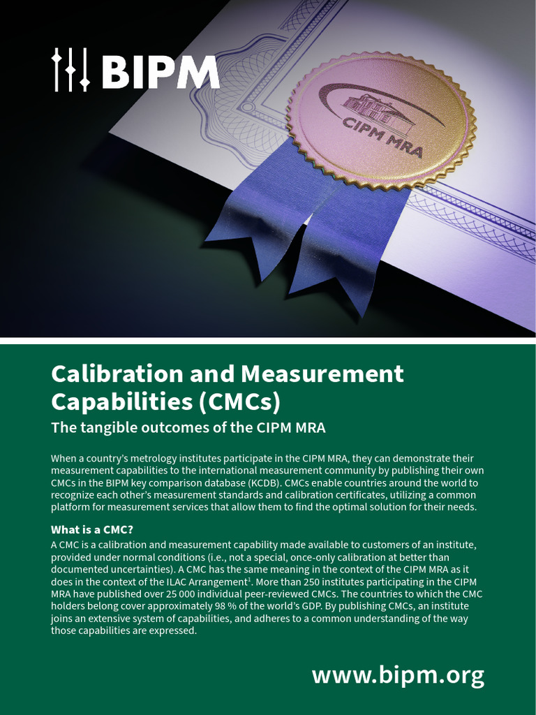 Calibration and Measurement Capabilities (CMCS) The Tangible