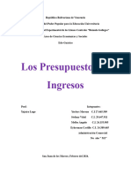 Presupuesto de Ingresos Informe.