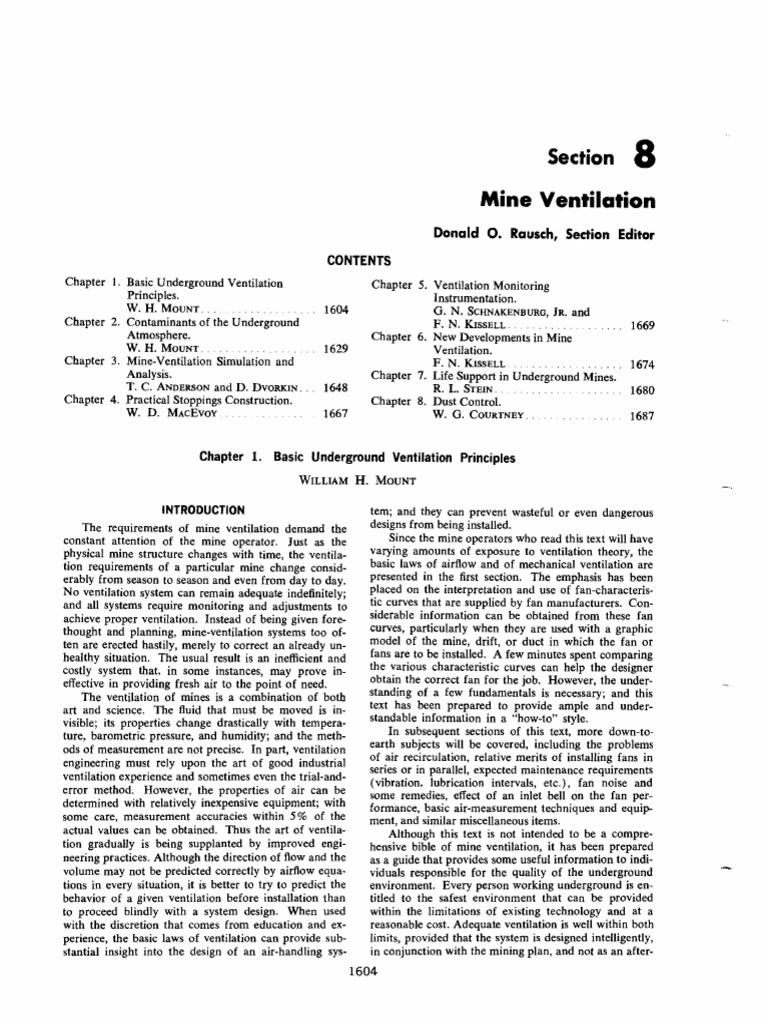Mine Ventilation Paper | PDF | Ventilation (Architecture) | Pressure