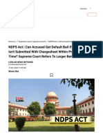 NDPS Act - Can Accused Get Default Bail If FSL Report Isn't Submitted With Chargesheet Within Prescribed Time - Supreme Court Refers To Larger Bench
