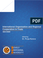 Eeco608 International Organization and Regional Cooperation in Trade