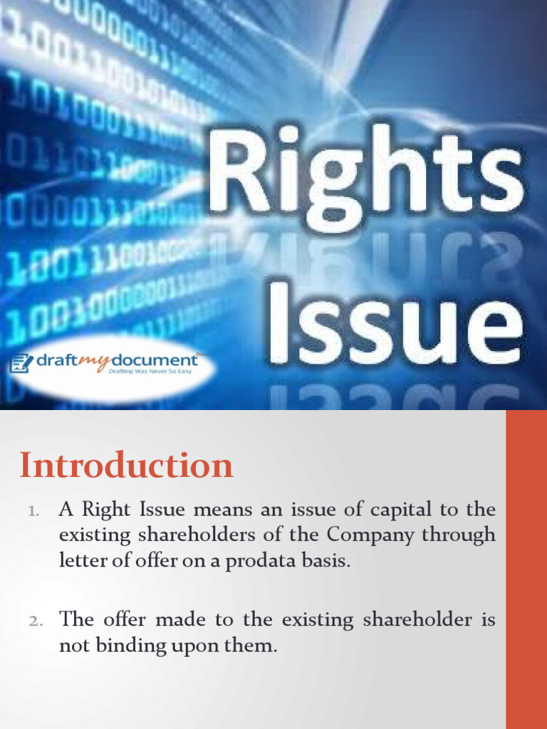 Rightissue 160426095854 | PDF | Securities (Finance) | Government