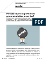 Por Que Empresas Perturbam Cobrando Dívidas Prescritas - Jusbrasil