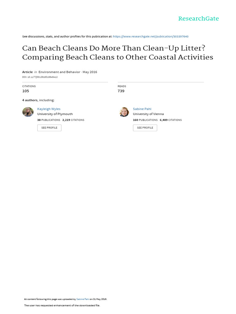 Can Beach Cleans Do More Than Clean-Up Litter Comp | PDF | Well Being ...