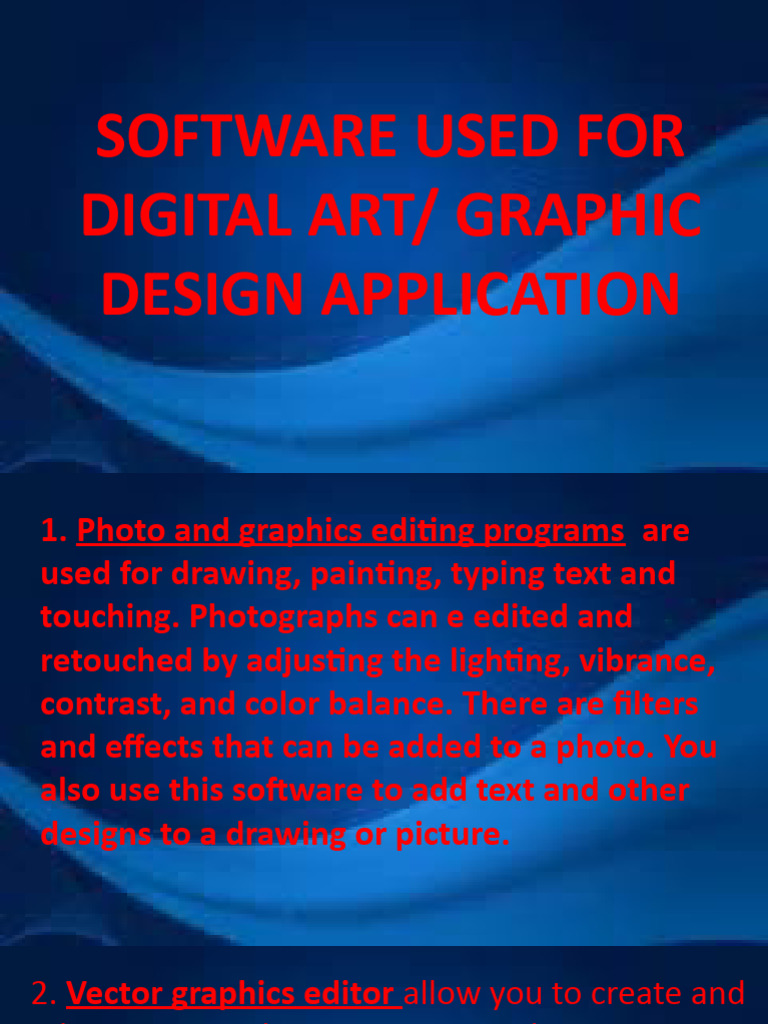 Tle 6 ppt q4 software used for digital art graphic design application