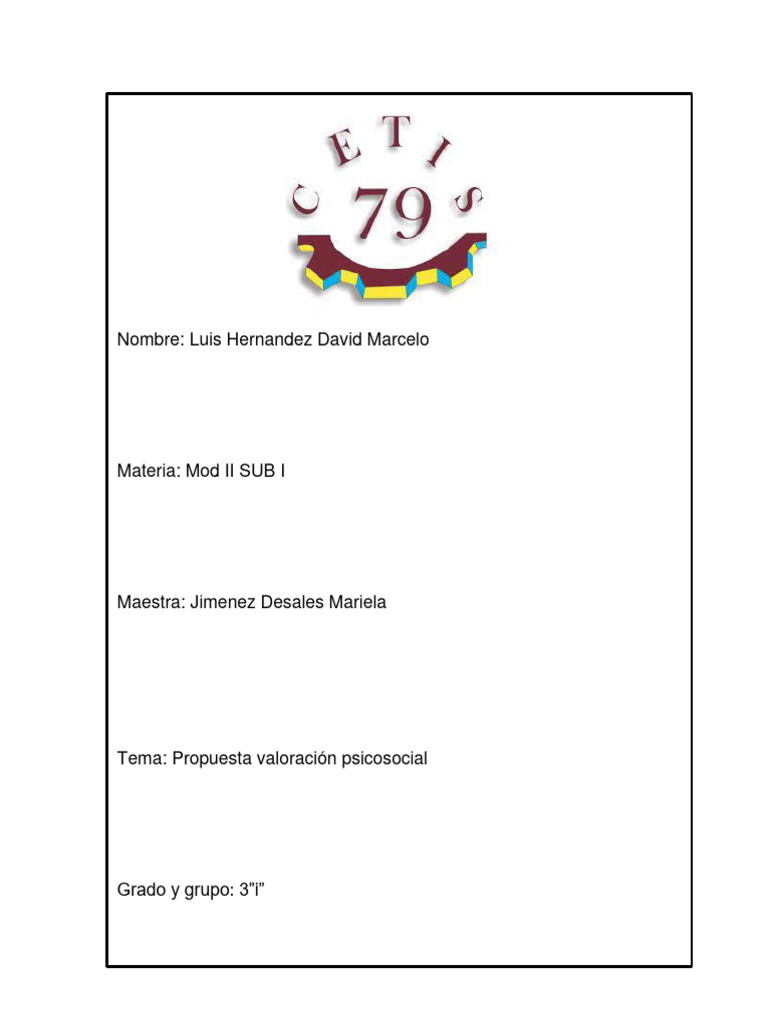 Propuesta Valoracion Psicosocial - JAMJ | PDF