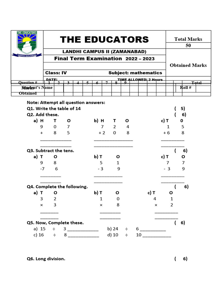 Mathematic class 2 pdf
