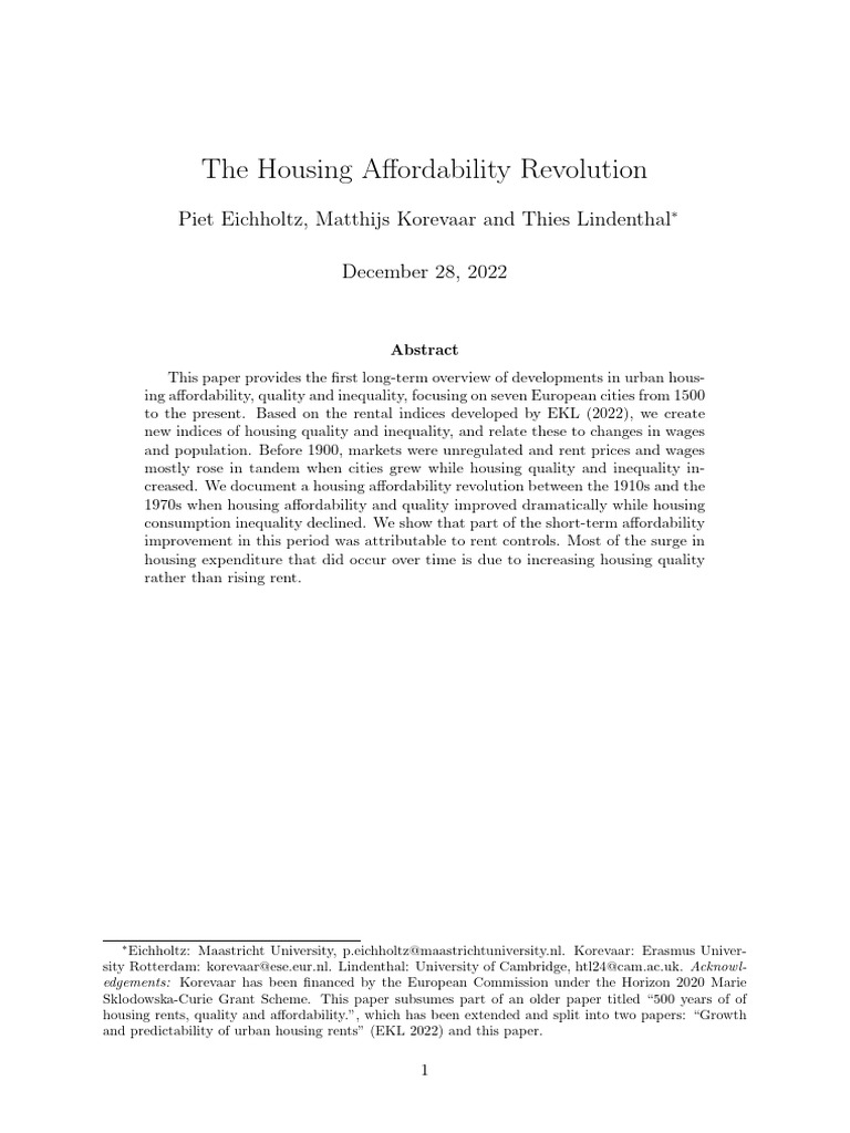 Long-Term Trends in Housing Affordability | PDF | Affordable Housing ...
