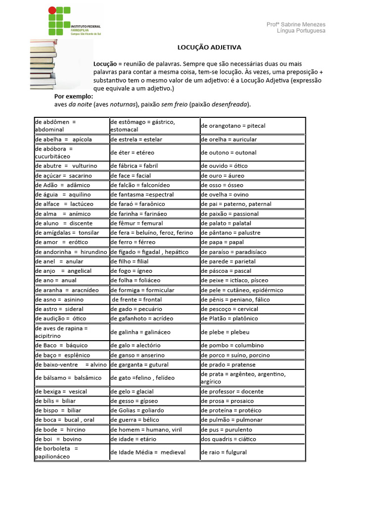 Locução Adjetiva | PDF