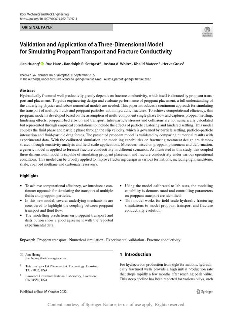 Validation and Application of A Three Dimensional Model For Simulating ...