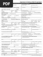 Application For Delivery of Mail Through Agent