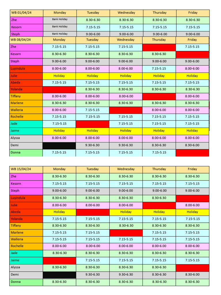 Main School Shifts April 24 | PDF