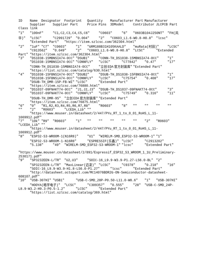Electronic Component Parts List | PDF