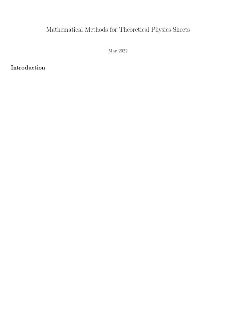 Mathematical Methods in Theoretical Physics | PDF | Lagrangian ...