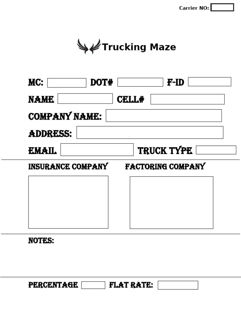 Trucking Maze LLC Carrier Packet PDF