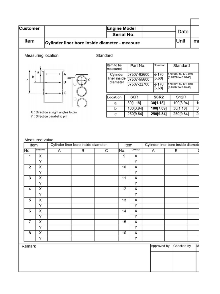 Engine Component Measurement Standards | PDF | Engineering Tolerance ...