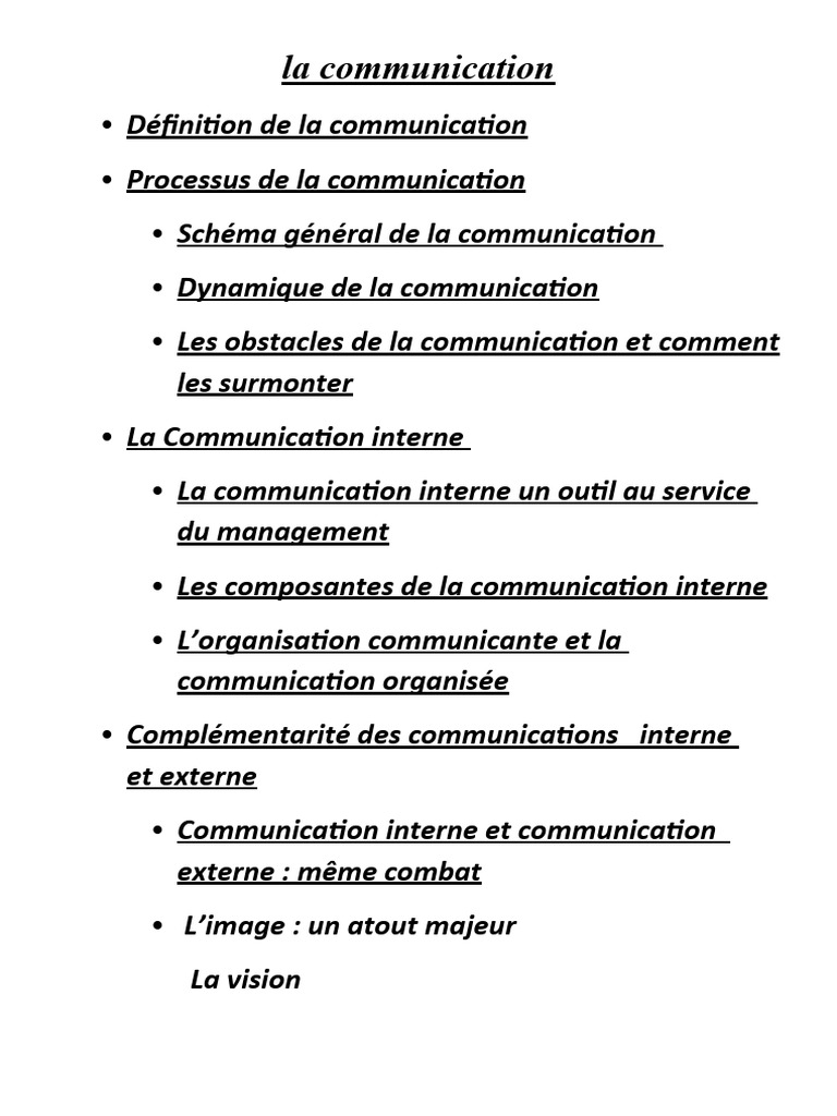 Définition et enjeux de la communication | PDF | la communication ...