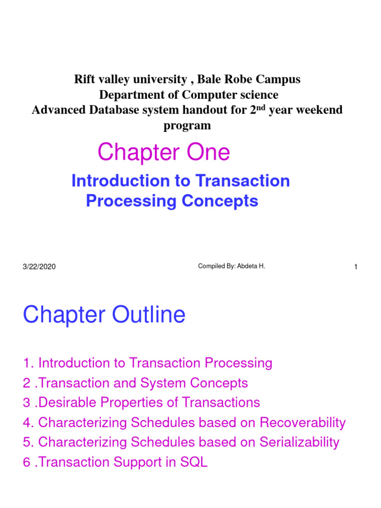 Chap 1 Download Free Pdf Database Transaction Computer Data
