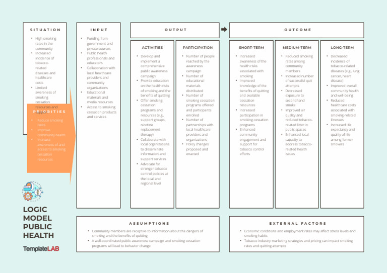 Logic Model Public Health PDF Tobacco Smoking Addiction