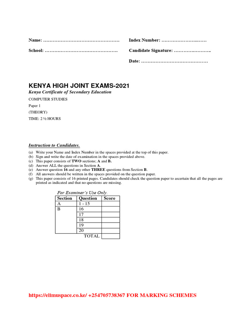 Computer Studies Paper 1 Qns | PDF | Operating System | Integer ...