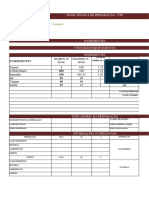 FICHA TÉCNICA DE PREPARAÇÃO Modelo