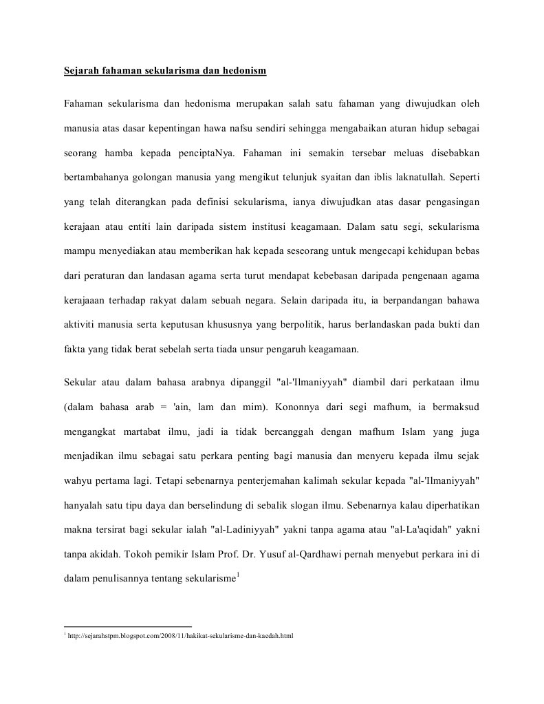 Ciri Sekularisma N Hedonisma Pdf