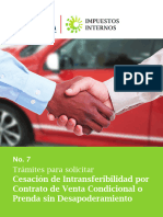 Paso No. 7 Trámites Cesación de Intransferibilidad Por Contrato de Venta Condicional o Prenda Sin Desapoderamiento