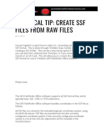 Technical Tip - Create SSF Files From Raw Files
