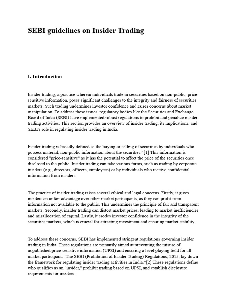 Investment Law Assignment PDF Insider Trading Securities (Finance)