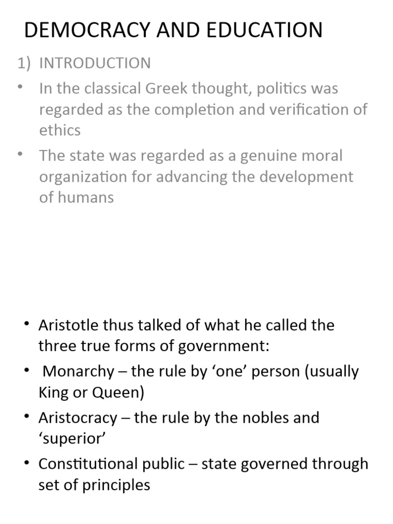 Democracy and Education | PDF | Democracy | Political Ideologies