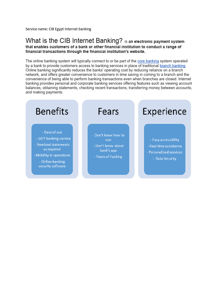 CIB Egypt Internet Banking Overview | PDF