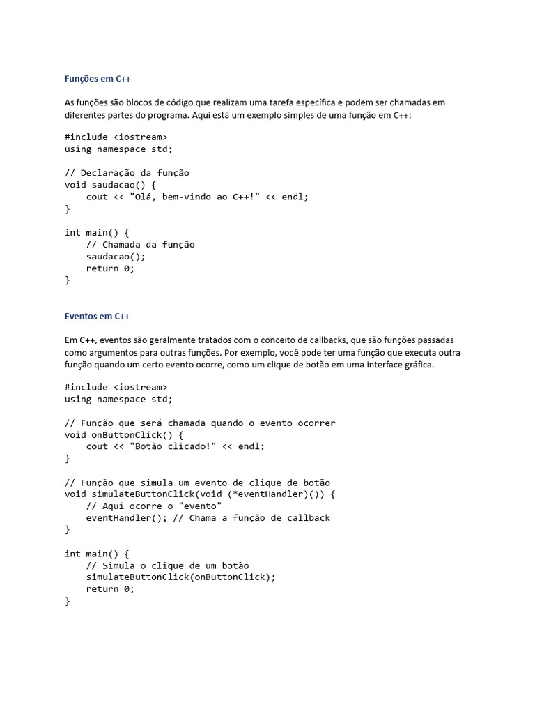Funções e Condicionais em C++ | PDF