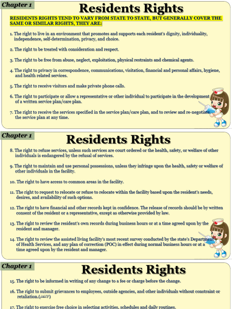 Essential Residents' Rights Overview | PDF | Caregiver | Occupational ...