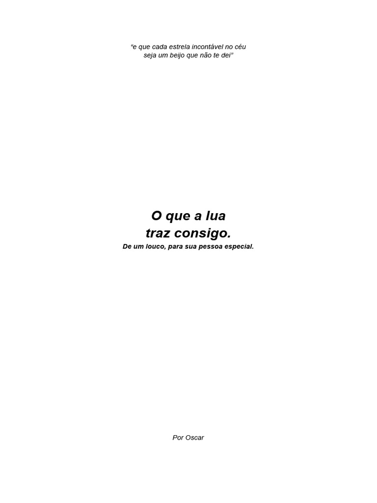 O que a Lua Traz: Uma Declaração de Amor | PDF | Amor | Lua
