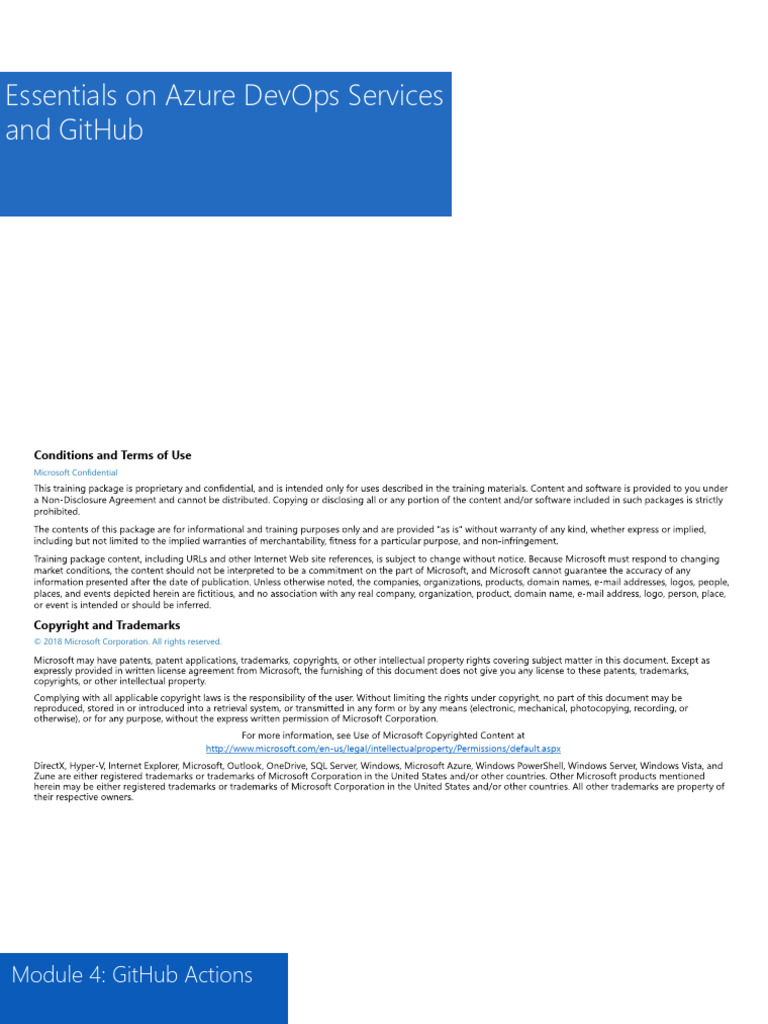 Essentials On Azure DevOps Services and GitHub Book 7 | PDF | Variable ...