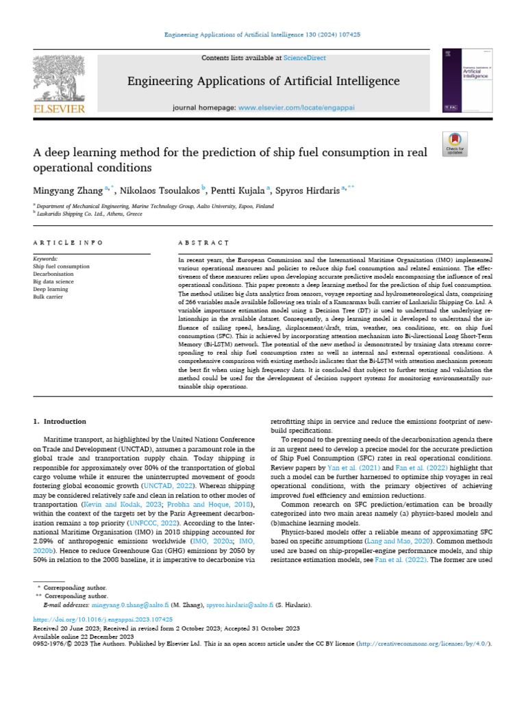Deep Learning for Ship Fuel Prediction | PDF | Mean Squared Error ...
