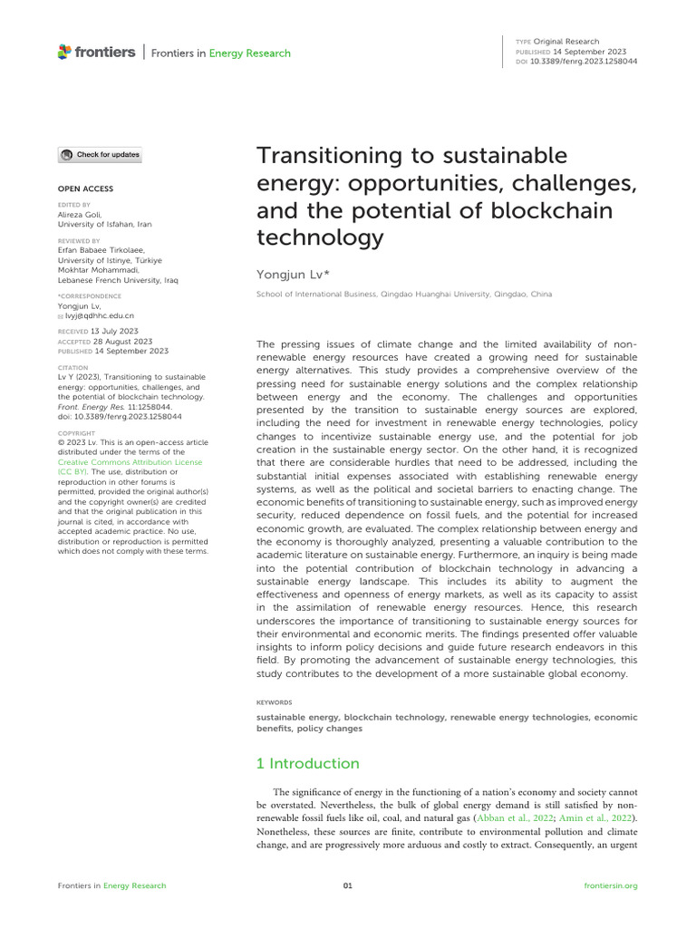 Transitioning To Sustainable Energy Opportunities | PDF | Sustainable ...
