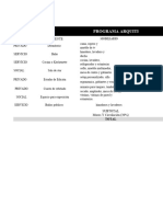Cuadro de Programa Arquitectónico