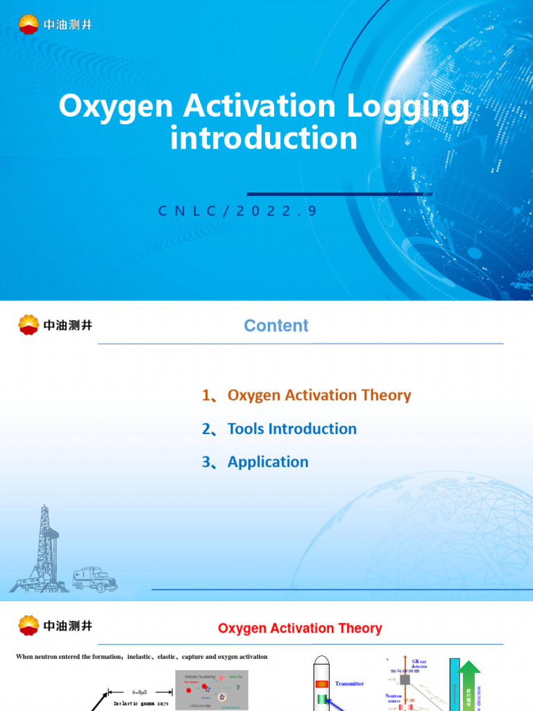Oxygen Activation Logging Techniques | PDF | Gamma Ray | Neutron