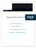 Simple Regression Model: Erbil Technology Institute